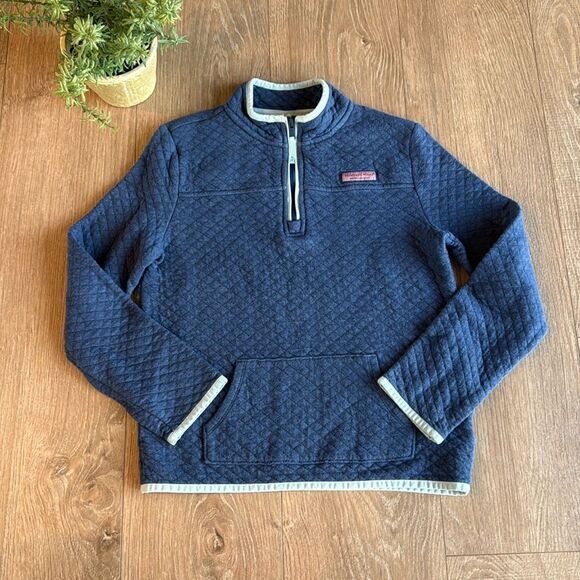 VINEYARD VINES GIRLS THE SHEP SHIRT QUILTED QUARTER ZIP SIZE LARGE/12 - Picture 1 of 4